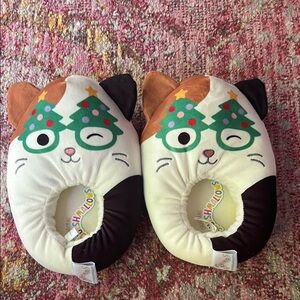 Squishmallow Cat Christmas Slippers